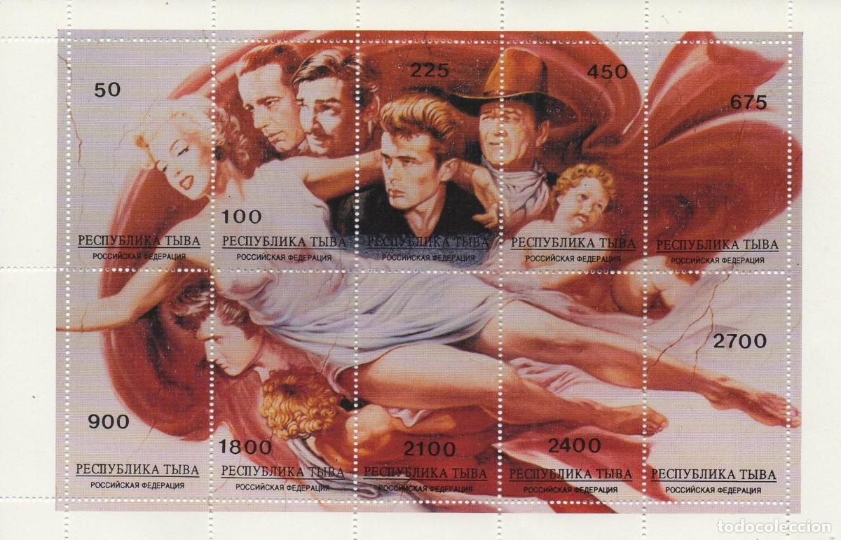 Sellos: TUVA TOUVA 1997 SHEET MNH MARILYN MONROE ELVIS PRESLEY HUMPHREY BOGART CLARK GABLE JOHN WAYNE CINE