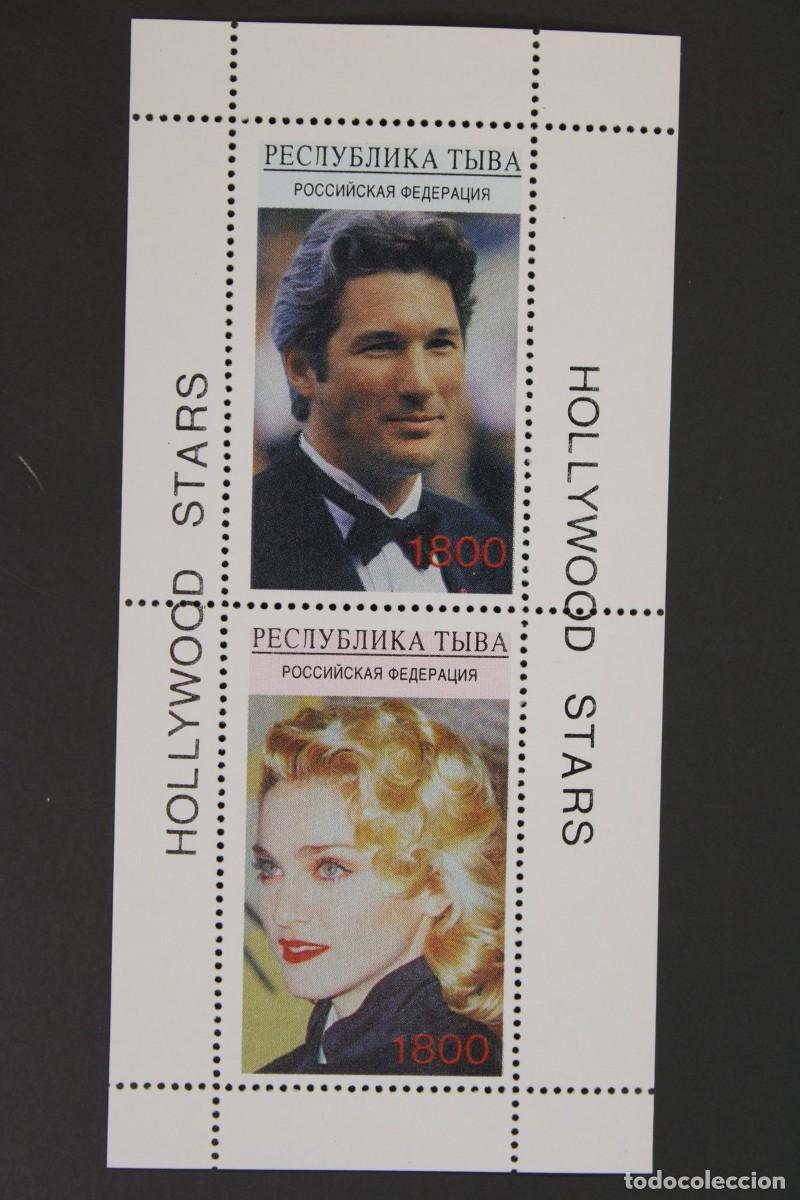 Sellos: TUVA TOUVA 1996 SHEET MNH HOLLYWOOD STARS RICHARD GERE ESTRELLAS DE CINE CANTANTES MUSICA MADONNA