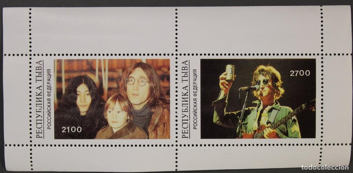 Sellos: TUVA TOUVA 1998 SHEET MNH JOHN LENNON THE BEATLES YOKO ONO SINGERS MUSIC CANTANTES MUSICA