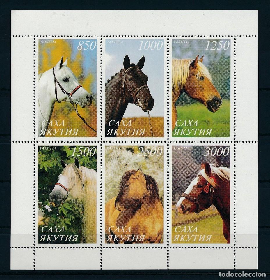 Sellos: SAKHA YAKUTIA 1997 SHEET MNH CABALLOS HORSES CHEVAUX CAVALOS PFERDEN CAVALLI