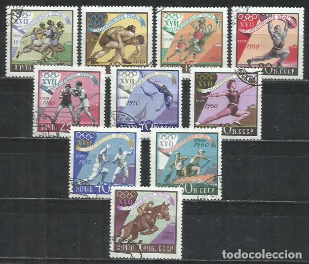 Sellos: 8526B-URSS RUSIA SERIE COMPLETA DEPORTES 1960 N&ordm; 2310/2319 OLIMPIADAS UNION SOVIETICA.