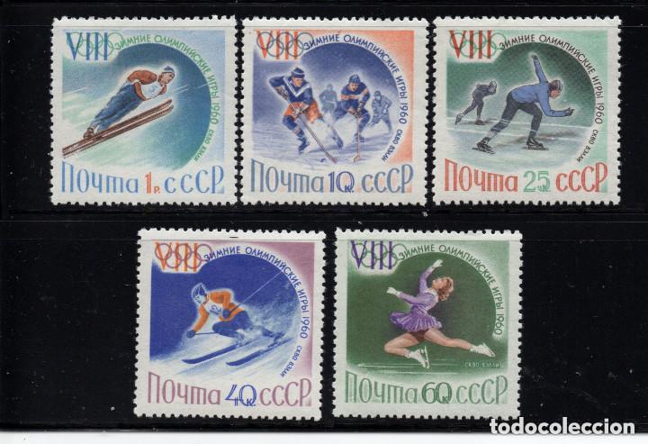 Sellos: Rusia 1960 Ivert 2258/62 ** 8&ordm; Juegos Olimpicos de Invierno E.U. - Deportes