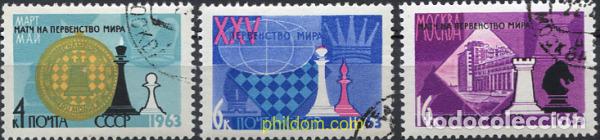 Sellos: 234420 USED UNION SOVIETICA 1963 25 CAMPEONATO DE AJEDREZ EN MOSCU