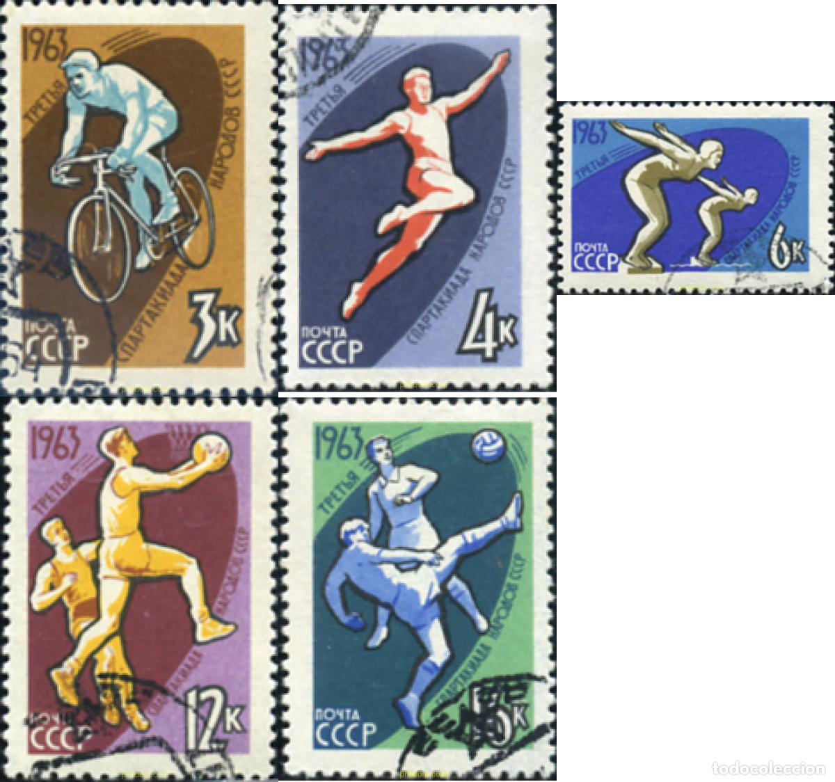 Sellos: 355726 USED UNION SOVIETICA 1963 3 SPARTAKIADAS DEL PUEBLO SOVIETICO