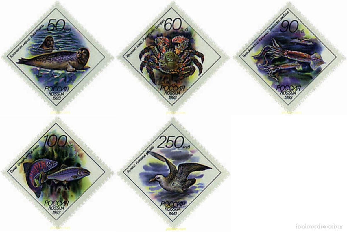 Sellos: 35783 MNH RUSIA 1993 FAUNA DE LOS MARES DEL PACIFICO