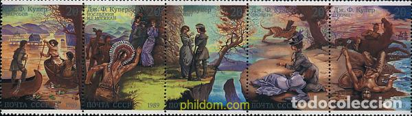 Stamps: 145337 MNH UNION SOVIETICA 1989 200 ANIVERSARIO DEL NACIMIENTO DE JAMES FENIMORE COOPER