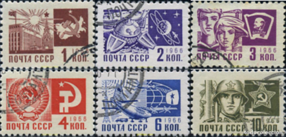 Sellos: 362582 USED UNION SOVIETICA 1966 SERIE BASICA