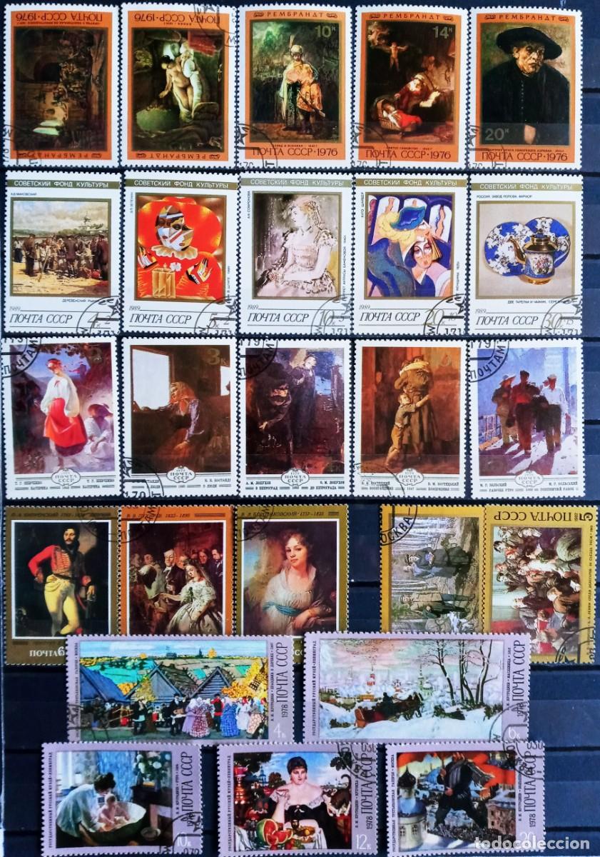 Sellos: RUSIA - IVERT LOTE 6 SERIES COMPLETAS USADOS TEMA PINTURAS - LOS DE LA FOTO