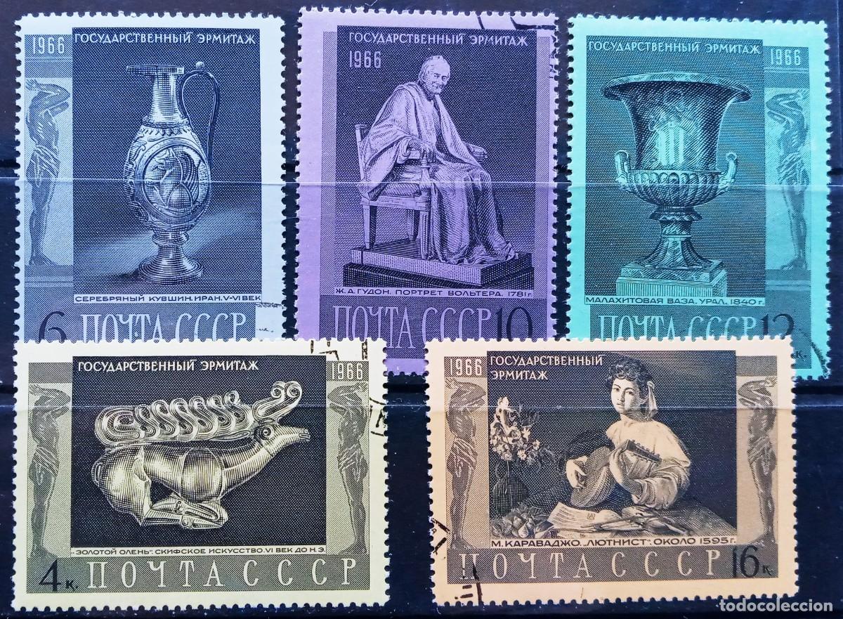 Sellos: RUSIA - IVERT 3190/94 USADOS - OBRAS EN EL MUSEO DEL ERMITAGE EN LENINGRADO - A&Ntilde;O 1966