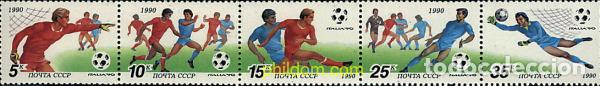 Sellos: 6650 MNH UNION SOVIETICA 1990 COPA DEL MUNDO DE FUTBOL. ITALIA-90