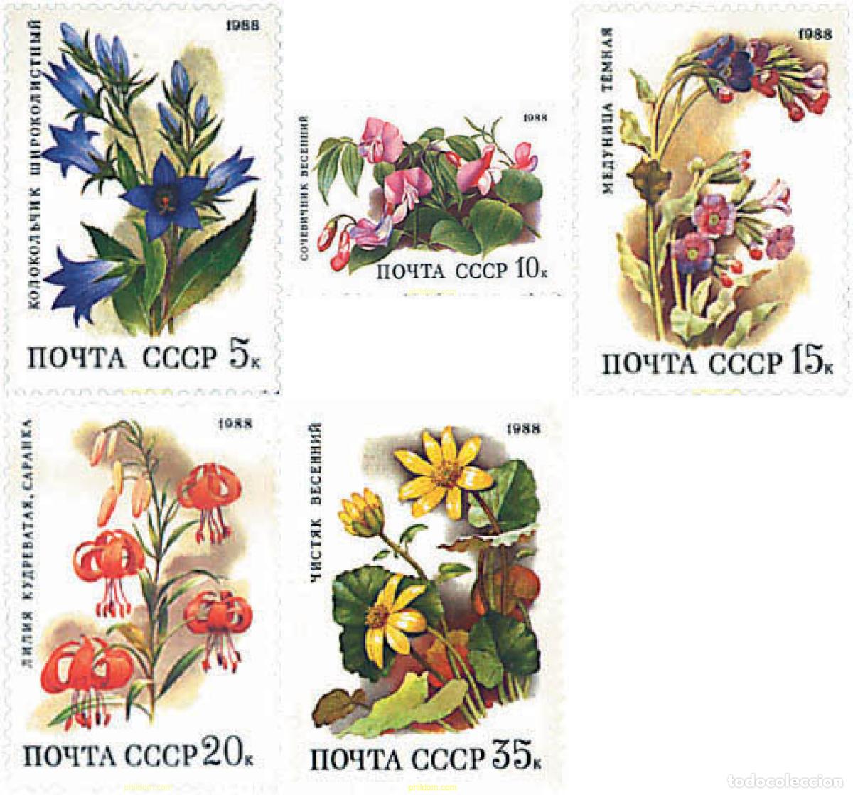 Sellos: 92589 MNH UNION SOVIETICA 1988 FLORES