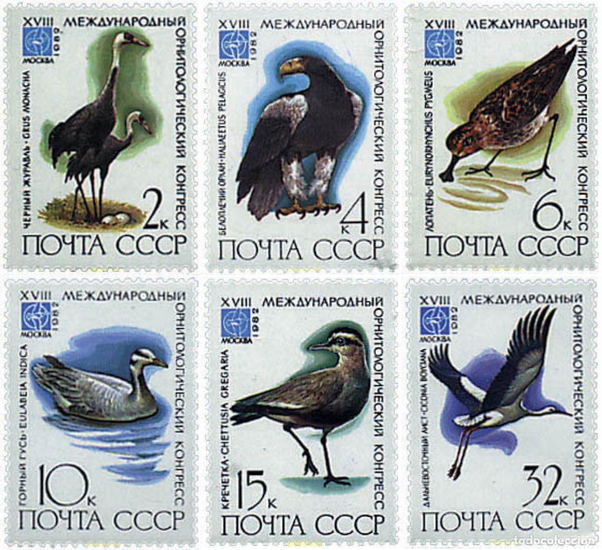 Sellos: 63468 MNH UNION SOVIETICA 1982 CONGRESO INTERNACIONAL DE ORNITOLOGIA