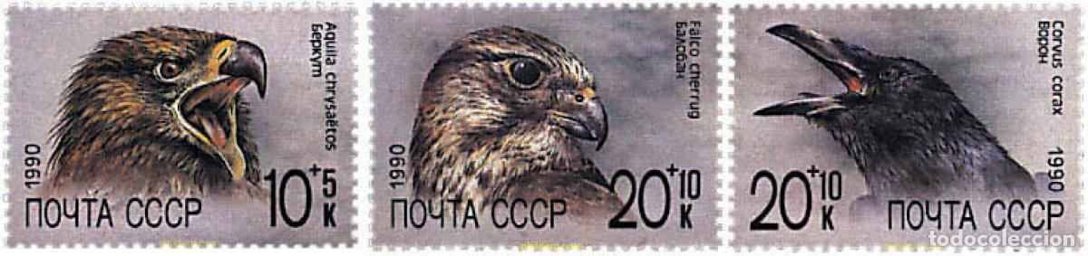 Sellos: 80317 MNH UNION SOVIETICA 1990 CABEZAS DE PAJAROS