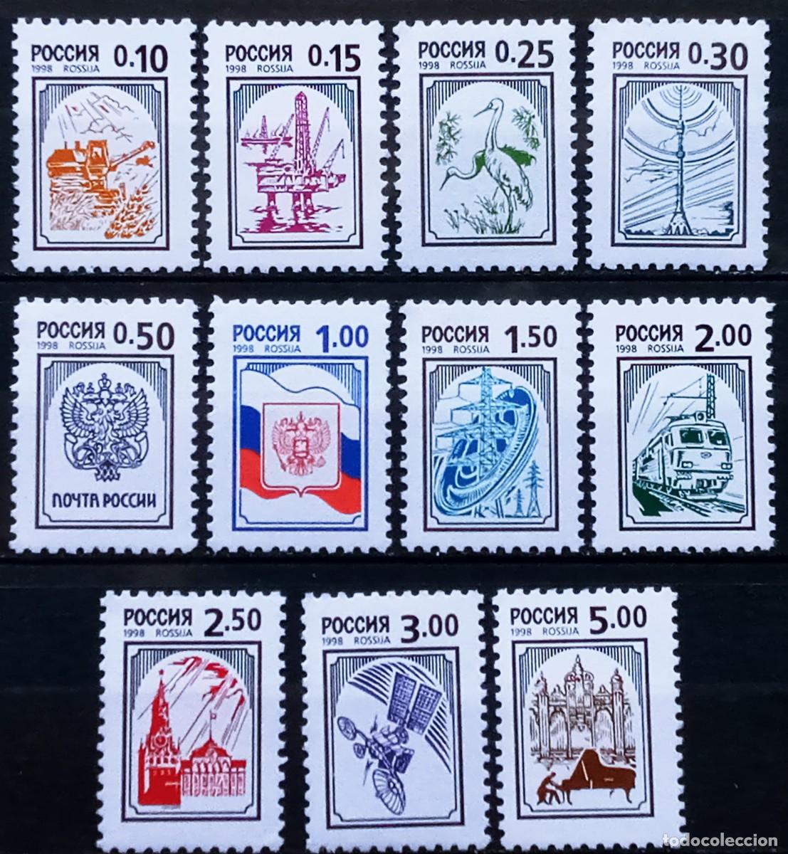 Sellos: RUSIA - IVERT 6314/24+ NUEVOS ** SERIE BASICA SIMBOLOS NACIONALES A&Ntilde;O 1998