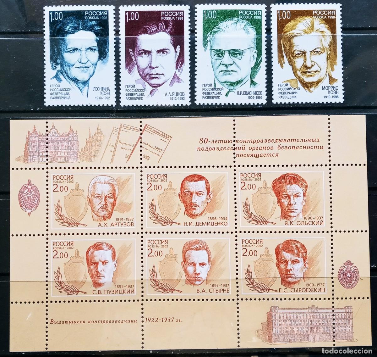 Sellos: RUSIA - IVERT 6357/60+ 6633/38 NUEVOS ** SERIE PERSONAJES - A&Ntilde;OS 1998 Y 2002