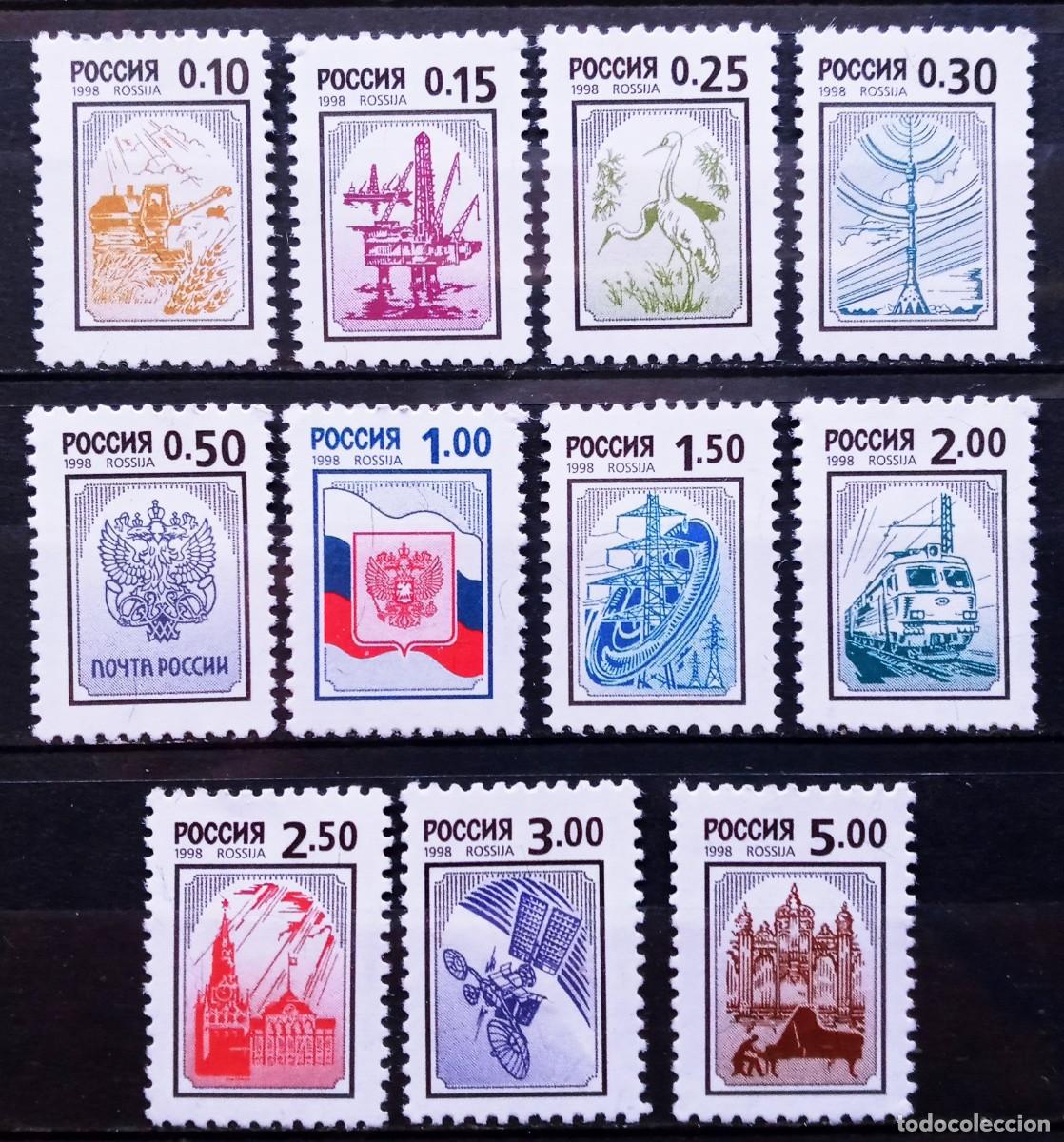 Sellos: RUSIA - IVERT 6380A/80L NUEVOS ** SERIE BASICA A&Ntilde;O 1999