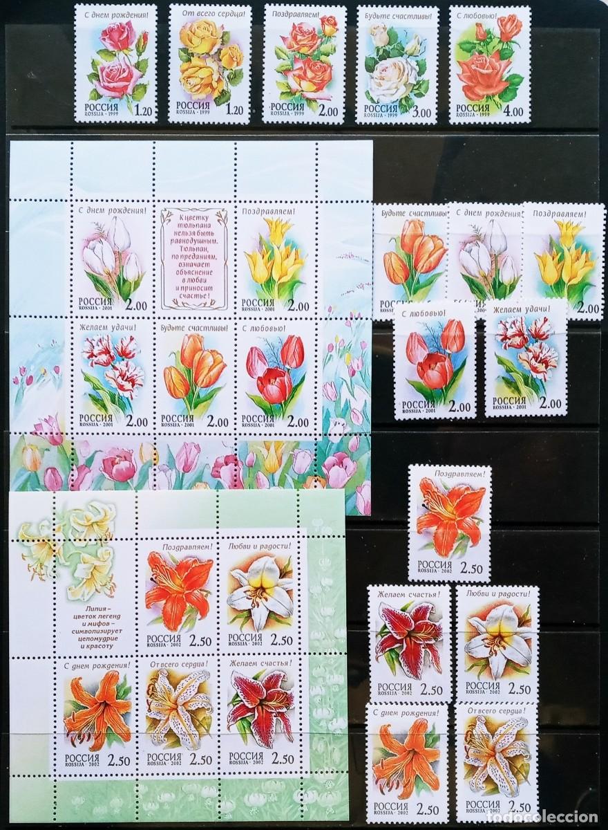 Sellos: RUSIA - IVERT 6413/17+ 6546/50+ 6617/21 +2 BLOQUES NUEVOS ** FLORA A&Ntilde;OS 1999; 2001; 2002