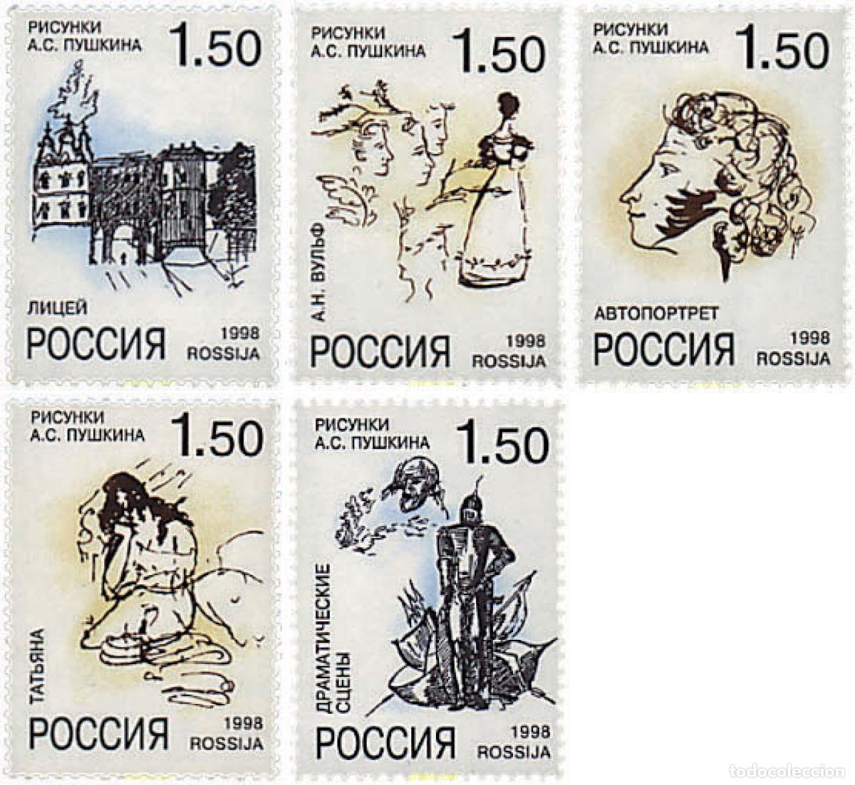Sellos: 35337 MNH RUSIA 1998 BICENTENARIO DEL NACIMIENTO DEL POETA Y DRAMATURGO ALEXANDRE S. PUSHKIN (1799-