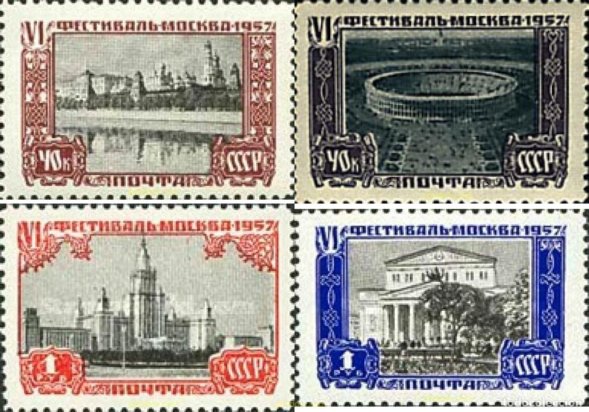 Sellos: 43106 MNH UNION SOVIETICA 1957 6 FESTIVAL DE JUVENTUD Y ESTUDIANTES EN MOSCU