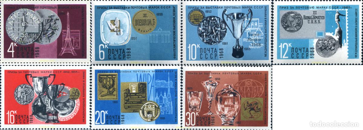 Sellos: 271061 MNH UNION SOVIETICA 1968 PREMIOS EN EXPOSICIONES FILATELICAS.