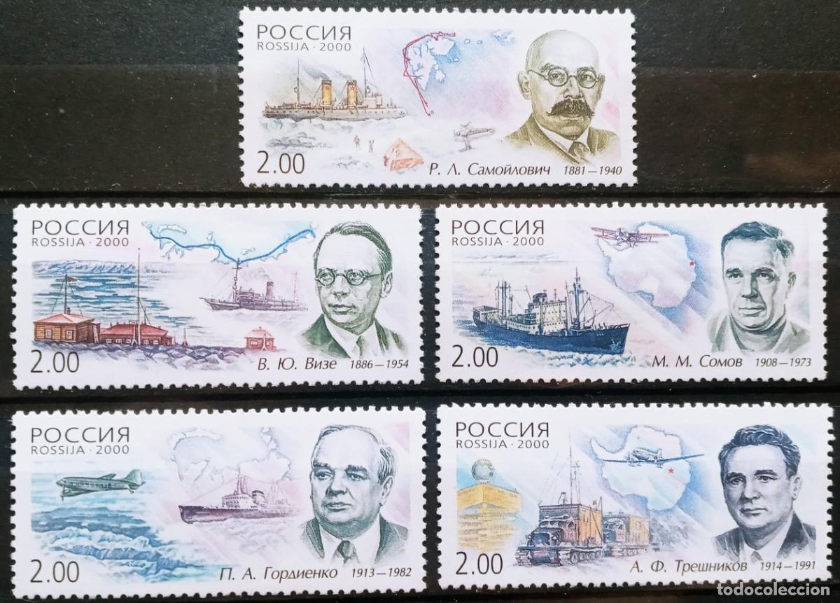 Sellos: RUSIA - IVERT 6450/54 NUEVOS ** SERIE BARCOS EXPLORADORES POLARES A&Ntilde;O 2000