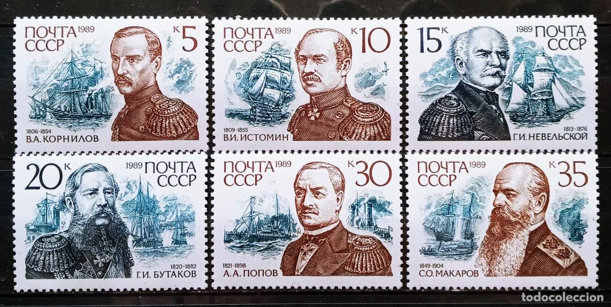 Stamps: RUSIA - IVERT 5699/04 NUEVOS ** SERIE BARCOS ALMIRANTES RUSOS - A&Ntilde;O 1989