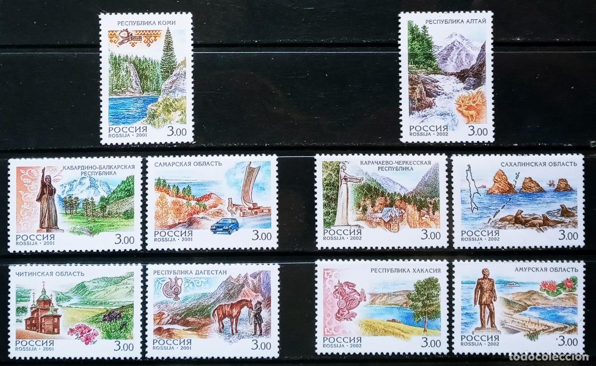 Sellos: RUSIA - IVERT 6537/41+ 6604/08 NUEVOS ** 2 SERIES REGIONES RUSAS - A&Ntilde;OS 2001 Y 2002