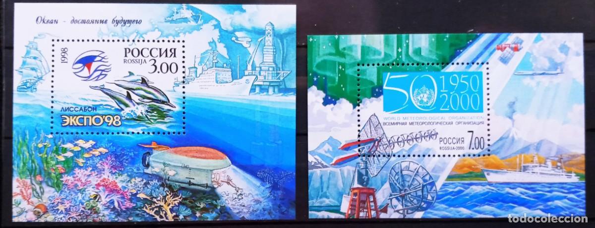 Sellos: RUSIA - 2 HOJA BLOQUE IVERT N&ordm;238+ 248 NUEVO ** EXPO 98; METEOROLOGIA A&Ntilde;OS 1998 Y 2000