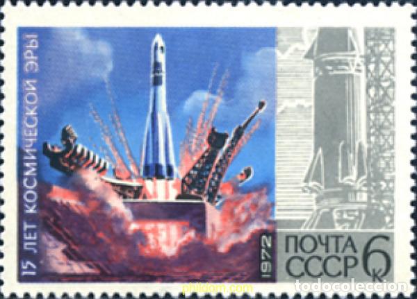 Sellos: 633124 MNH UNION SOVIETICA 1972 15 ANIVERSARIO DE LA ERA COSMICA