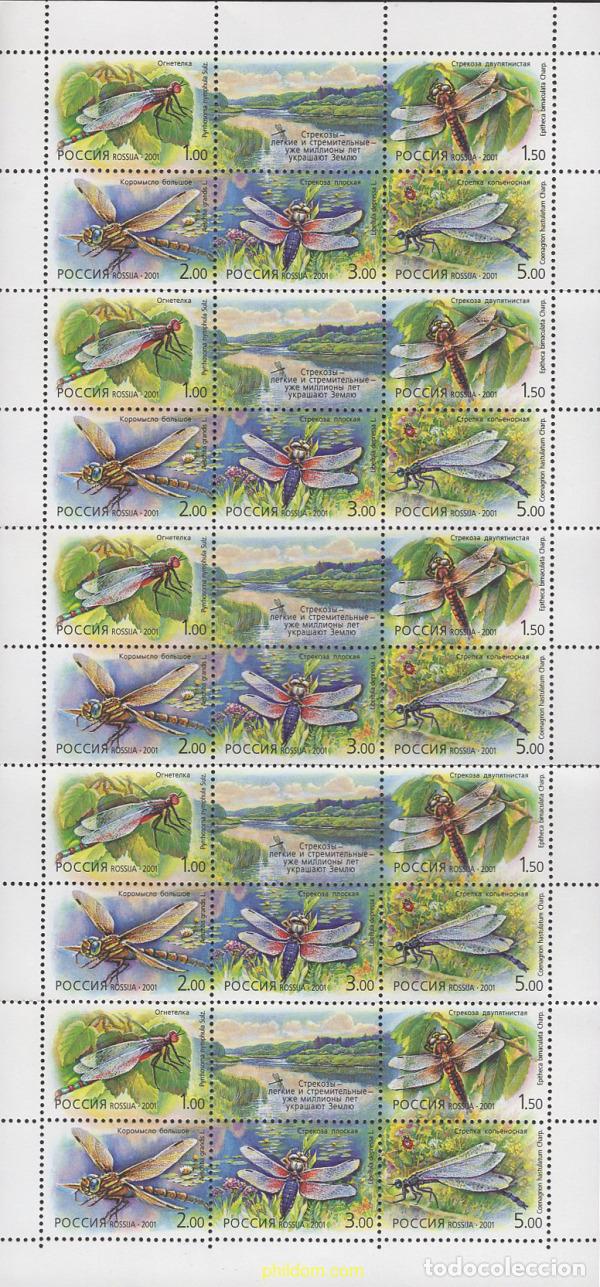 Sellos: 358210 MNH RUSIA 2001 LIBELULAS