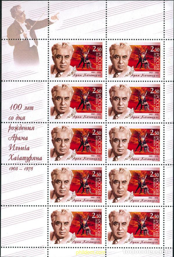 Sellos: 127746 MNH RUSIA 2003 CENTENARIO DEL NACIMIENTO DE ARAM KHATCHATURIAN