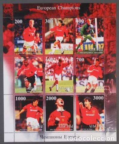 Sellos: ABKHAZIA 1999 SHEET MNH MANCHESTER UNITED FUTBOL FOOTBALL SOCCER FUSSBALL FUTEBOL SPORTS DEPORTES
