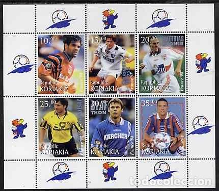 Sellos: KORIAKIA 1999 SHEET MNH COPA DEL MUNDO DE FUTBOL DE FRANCIA MUNDIAL FOOTBALL DEPORTES SPORTS