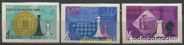 Sellos: 707979 HINGED UNION SOVIETICA 1963 25 CAMPEONATO DE AJEDREZ EN MOSCU