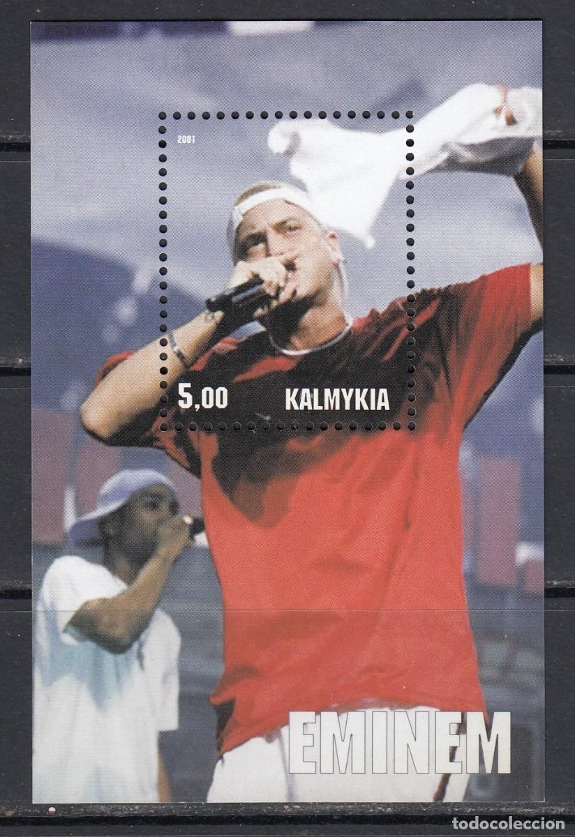 Sellos: KALMYKIA 2001 SHEET MNH EMINEM SINGERS MUSIC CANTANTES MUSICA