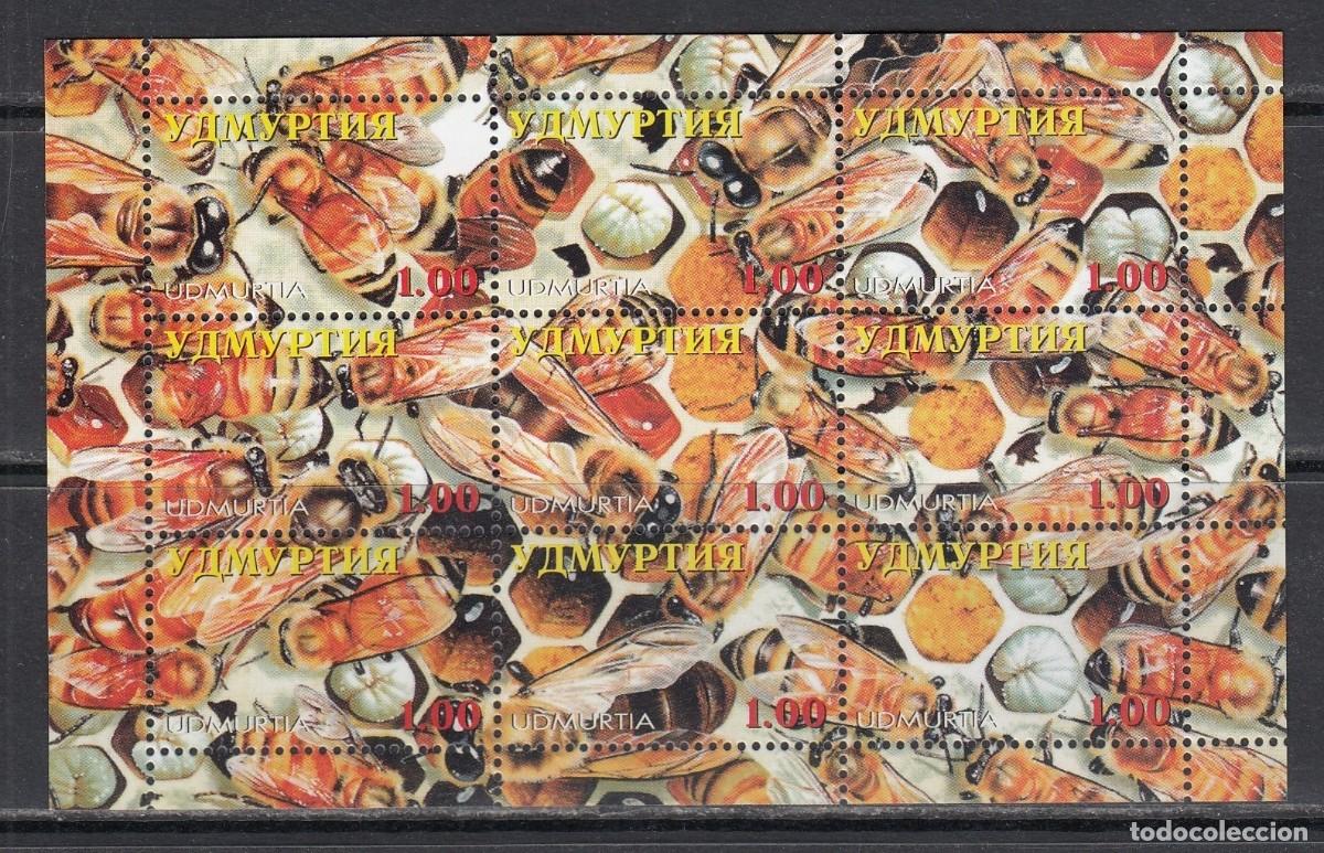 Sellos: UDMURTIA 1999 SHEET MNH INSECTS INSECTOS ABEJAS ABEILLES BEES ABELHAS API BIENEN