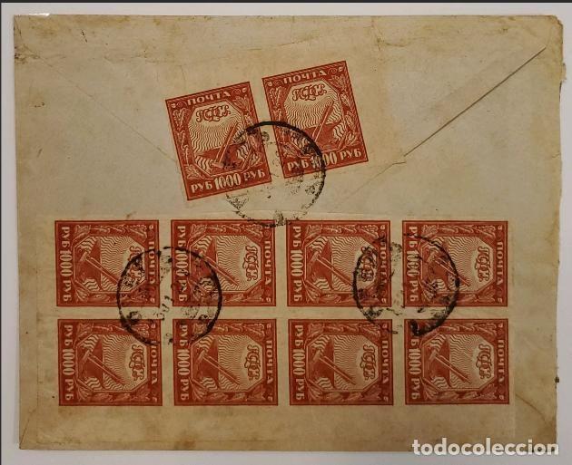 Sellos: MI) 1922 RUSSIA, REGISTERED COVER, HYPERINFLATION PERIOD, SENT TO AUSTRIA ON JANUARY 30 AT THE 10,00