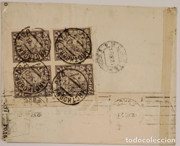 Sellos: MI) 1921 RUSSIA, HYPERINFLATION PERIOD: HOMEMADE COVER SENT TO GERMANY ON DECEMBER 17. IT BEARS FOUR