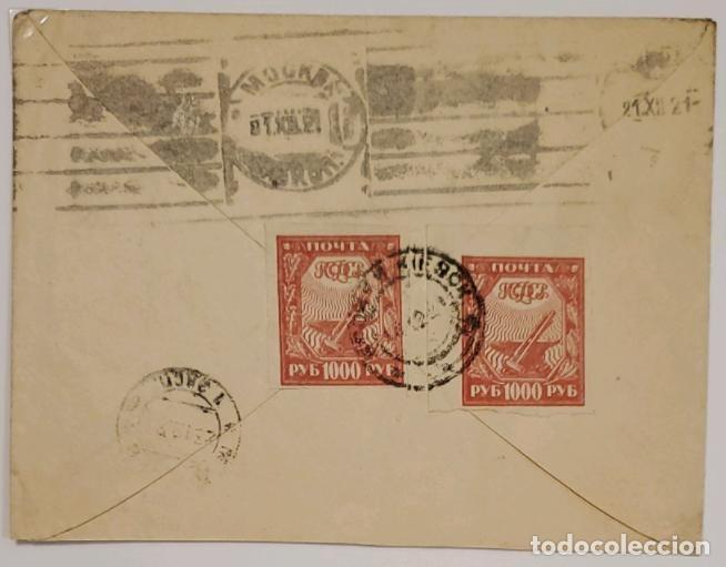Sellos: MI) 1921 RUSSIA, HYPERINFLATION PERIOD: COVER SENT TO GERMANY ON DECEMBER 17. POSTAGE OF 2,000 RUBLE