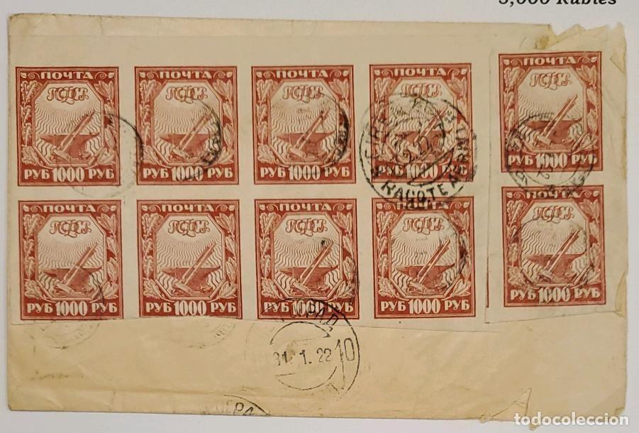 Sellos: MI) 1921 RUSSIA, HYPERINFLATION PERIOD: REGISTERED COVER FROM PETROGRAD TO ITALY, SENT ON JANUARY 31