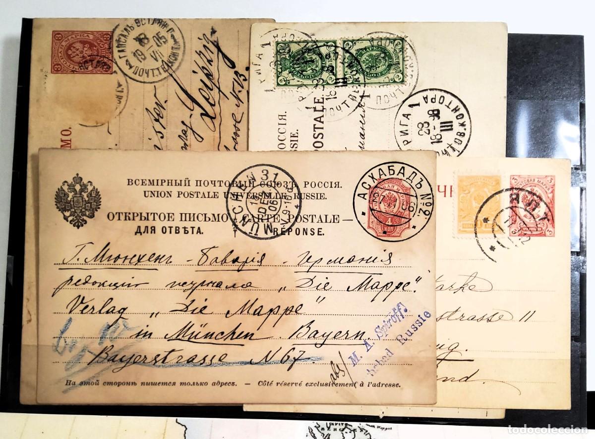 Sellos: 4 TARJETAS CIRCULADAS DE RUSIA CON CENSURA