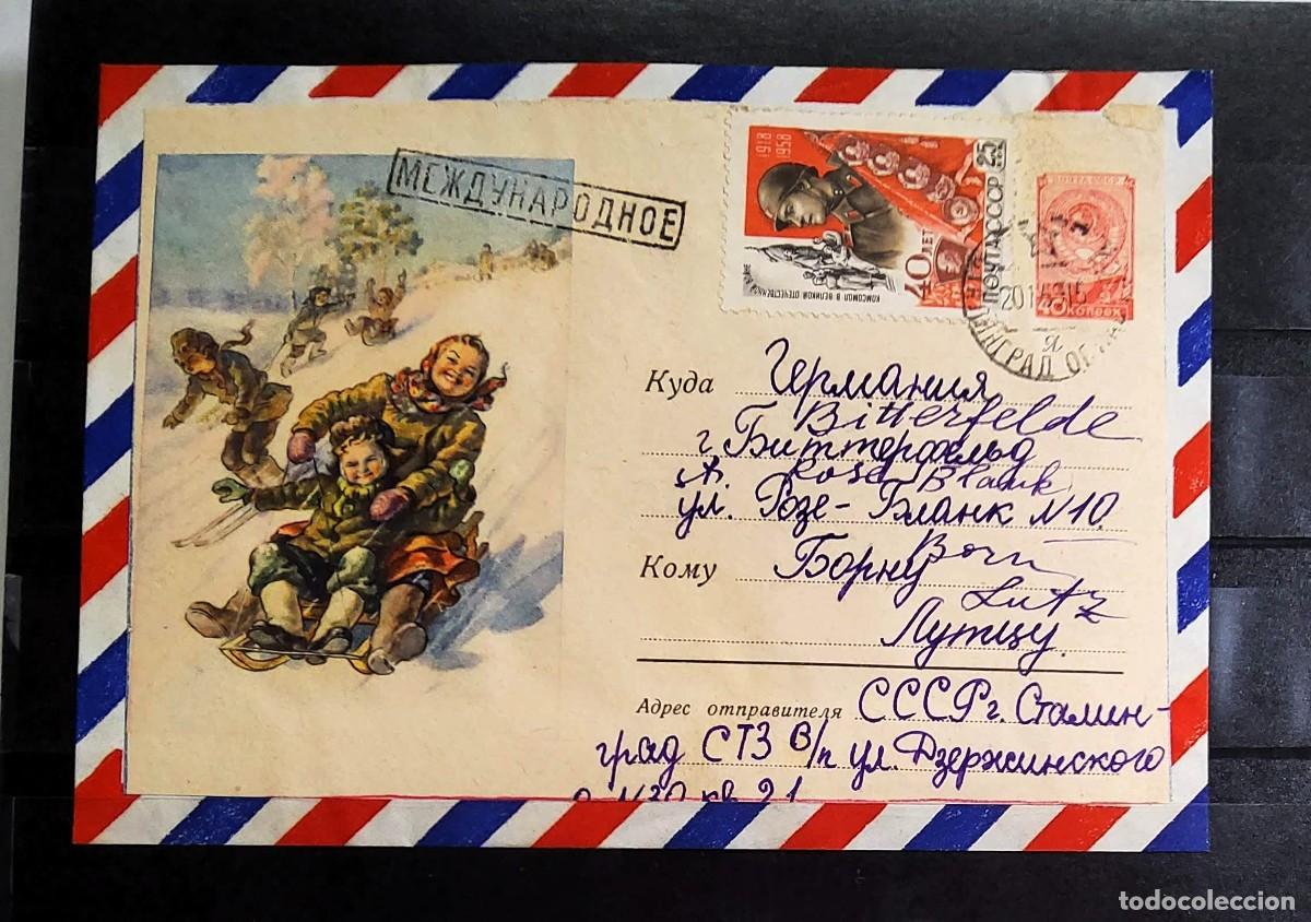 Sellos: CARTA CIRCULADA DE RUSIA ENTRE LOS A&Ntilde;OS 1950-1960 CON FRANQUEO FILAT&Eacute;LICO .EXTRAORDINARIA CALIDAD