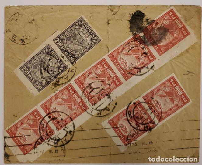 Sellos: MI) 1922 RUSSIA, HYPERINFLATION PERIOD, FROM GOMEL (BELARUS) TO MOSCOW. SIX RED/ORANGE STAMPS FEATUR