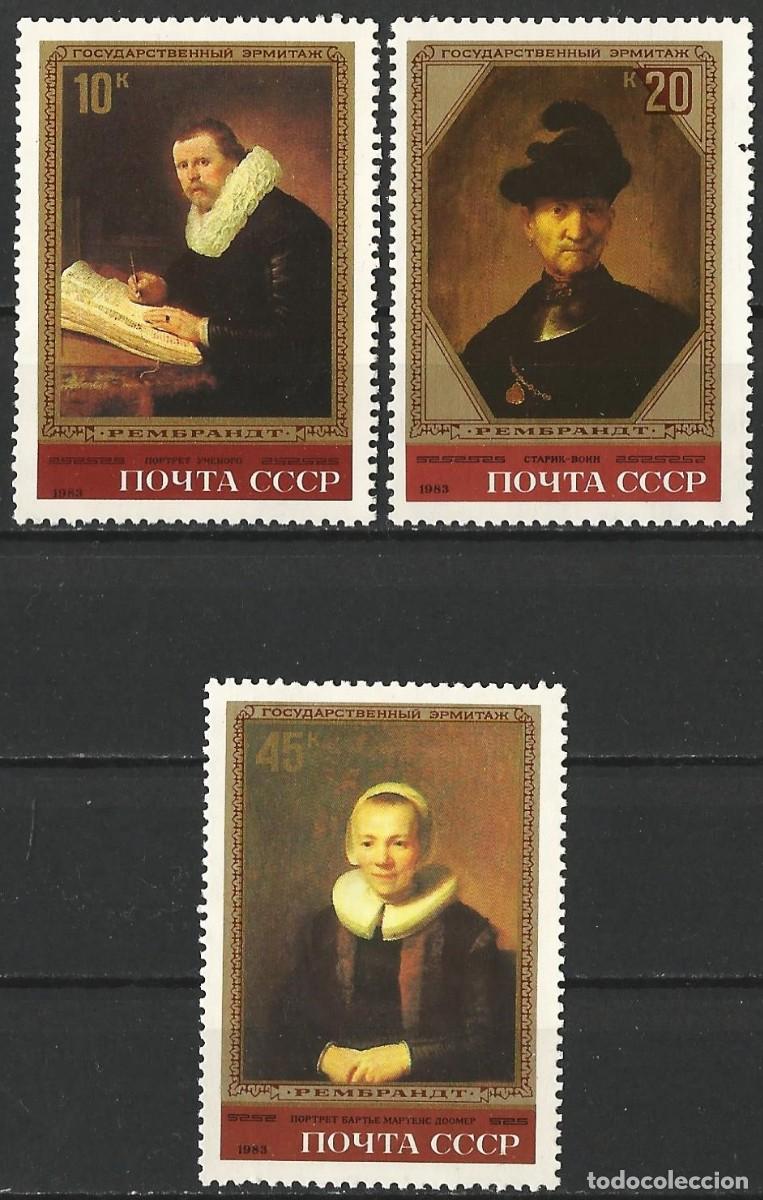Sellos: Rusia (URSS) 1983 - Mi 5259 a 5261 - YT 4985 a 4987 - Cuadros Holand&eacute;s - MNH**