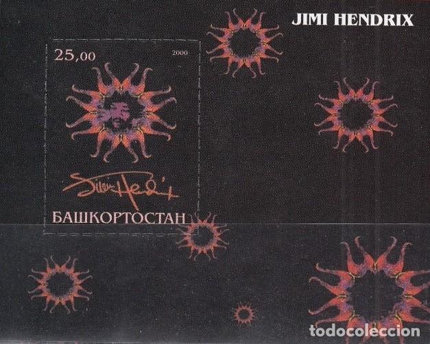 Sellos: BASHKIRIA 2000 SHEET MNH JIMI HENDRIX SINGERS MUSIC CANTANTES MUSICA