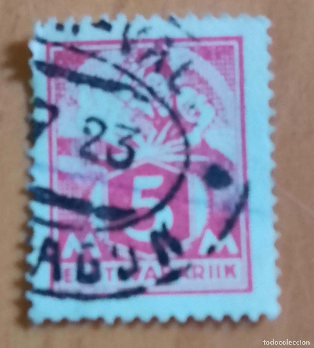 Sellos: REP&Uacute;BLICA DE ESTONIA V/F 5 - EESTI VABARIK, HERRRO 1922.23 - CON MATASELLOS DEL 23