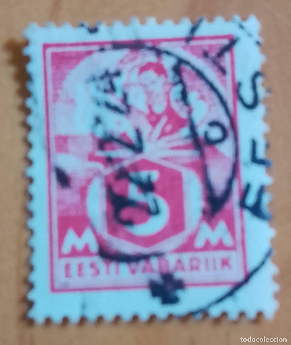 Sellos: REP&Uacute;BLICA DE ESTONIA V/F 5 - EESTI VABARIK, HERRRO 1922.23 - CON MATASELLOS DEL 24