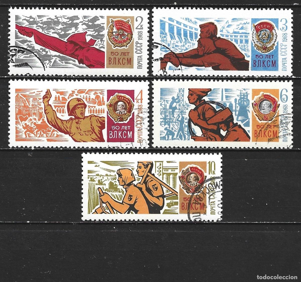 Sellos: RUSIA YVERT NUM. 3396/3400 SERIE COMPLETA USADA