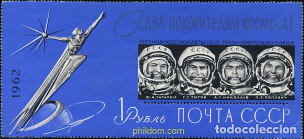 Sellos: 358102 MNH UNION SOVIETICA 1962 COSMONAUTAS SOVIETICOS