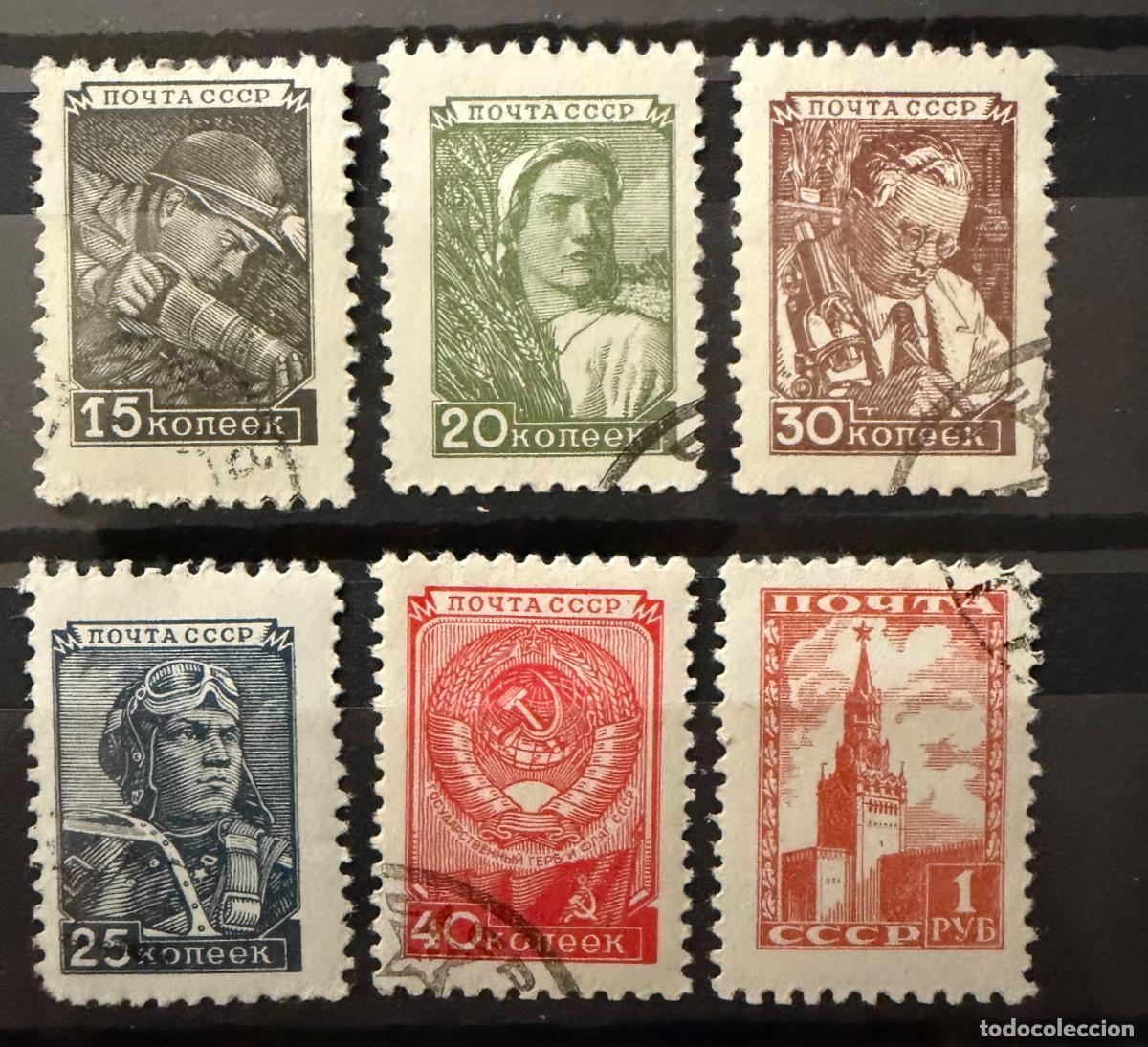 Sellos: Rusia 1949 Yvert 1326-1330+1233